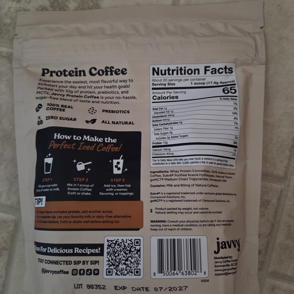 Caramel Protein Coffee - Instant Iced Coffee - Picture 2 of 2